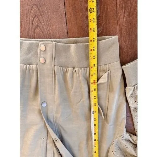 7 For All Mankind Eyelet Sleeve Bomber Jacket Womens Sage‎ Green Medium (T1) - Image 10