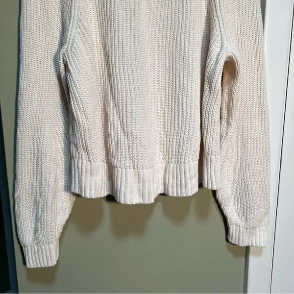 Old‎ Navy Women's Size Medium Shaker-Stitch Sweater Crewneck Creme De La Creme - Image 5