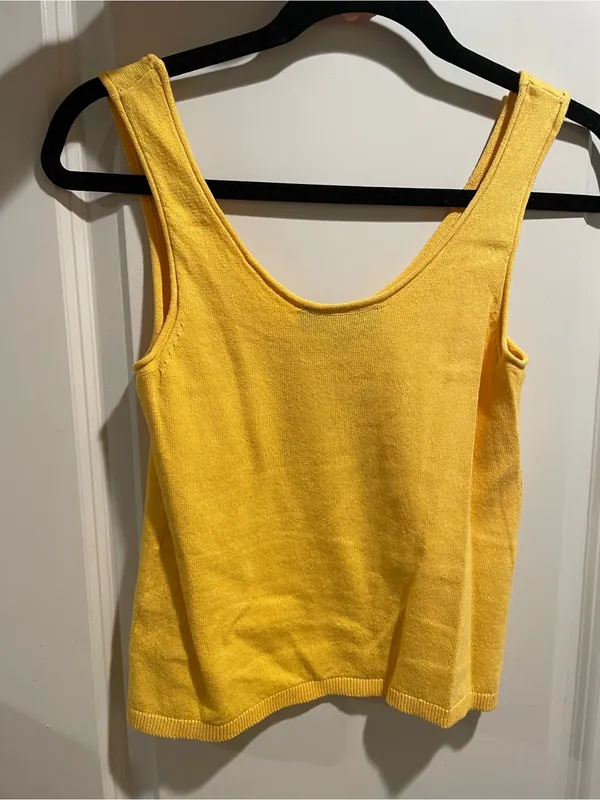 Zara Fine Knit Tank Top - Yellow - Image 2