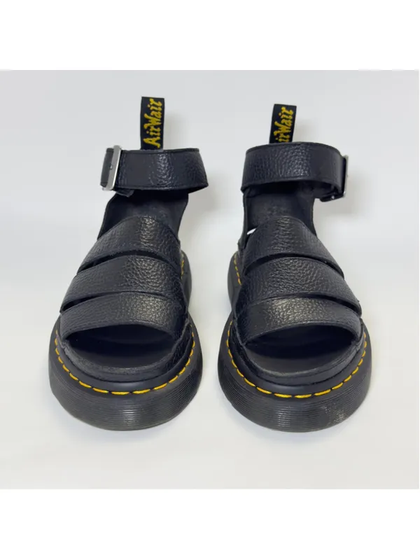 Dr. Martens Clarissa II Quad Milled Nappa Leather Platform Sandals Black Size 5L - Image 10