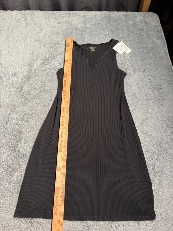 NWT American Eagle Black Ribbed Tank top Dress large MSRP$40 - Image 8