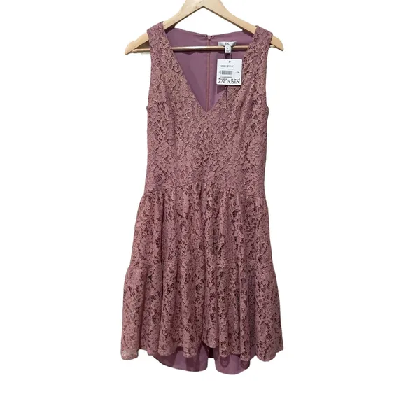 ZAC Zac Posen mauve/gold lace cocktail dress Size 6‎ - Image 3