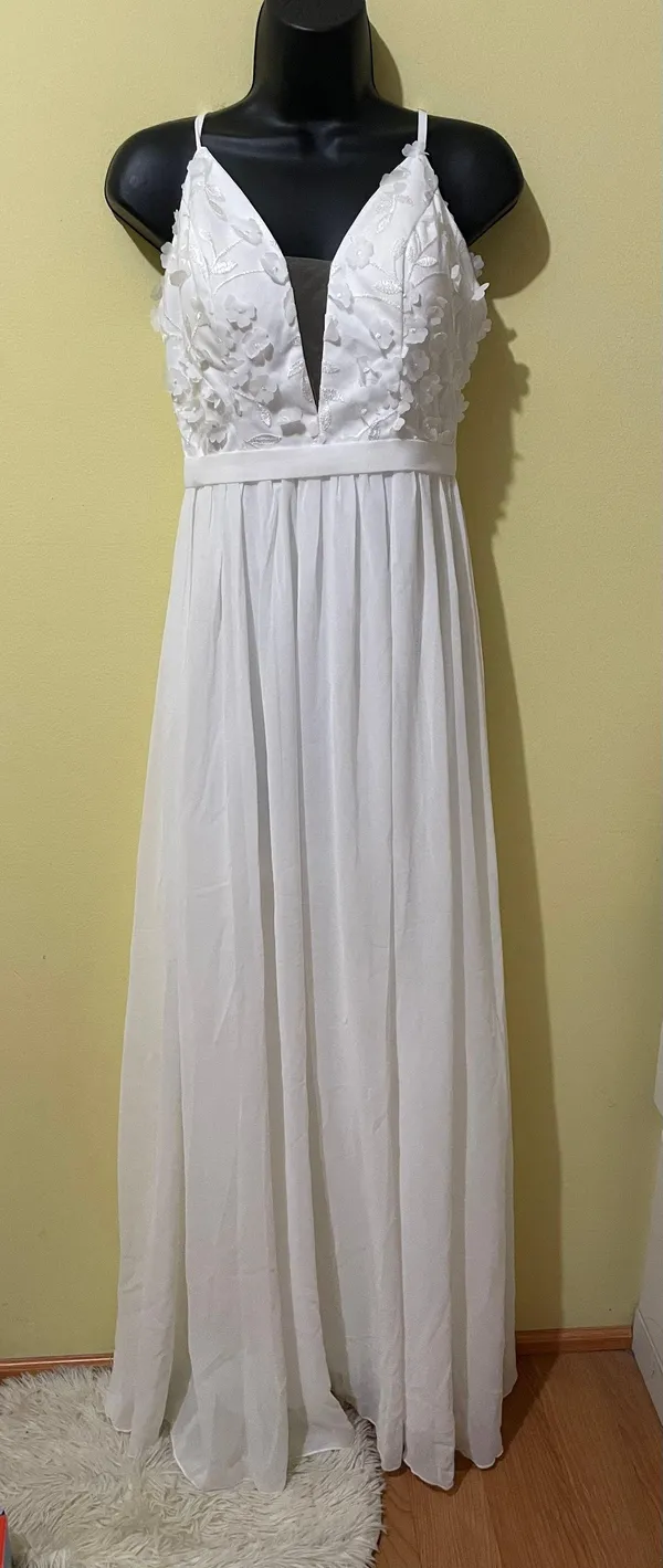 Embroidery chiffon Wedding Dress White - Image 6