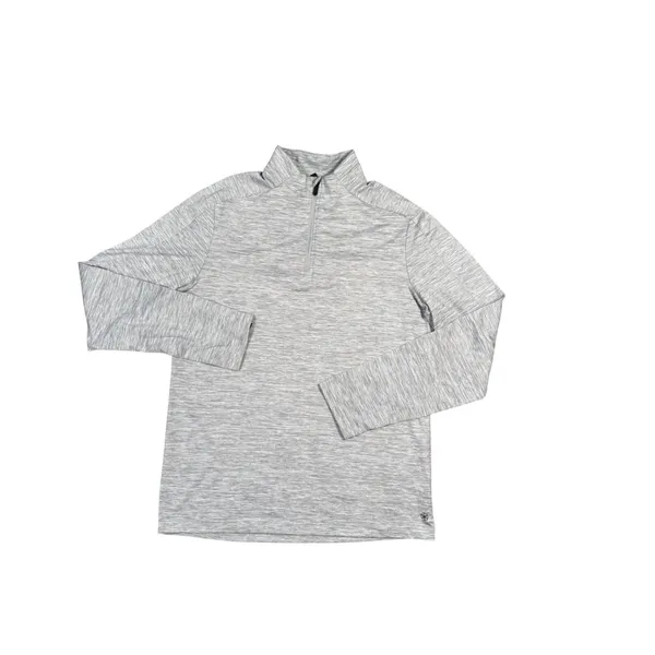 Gaiam Womens Gray Heathered Half‎ Zip Pullover Thumb Hole Athletic Top - Image 2