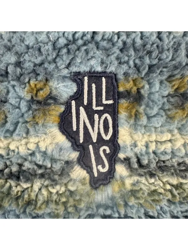 Home Free Illinois Sherpa Pullover Fleece Sweater Mens Large Striped Pattern - Image 4