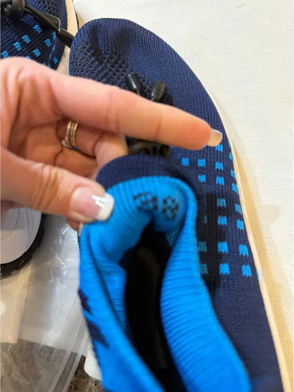 Navy Blue Lightweight Knit Athletic Shoes with Blue Accents - Image 5