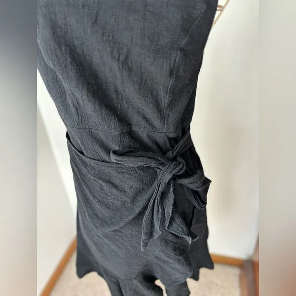 Princess Polly One Shoulder Asymmetrical Ruffle Mini Dress Black Size 6 - Image 3