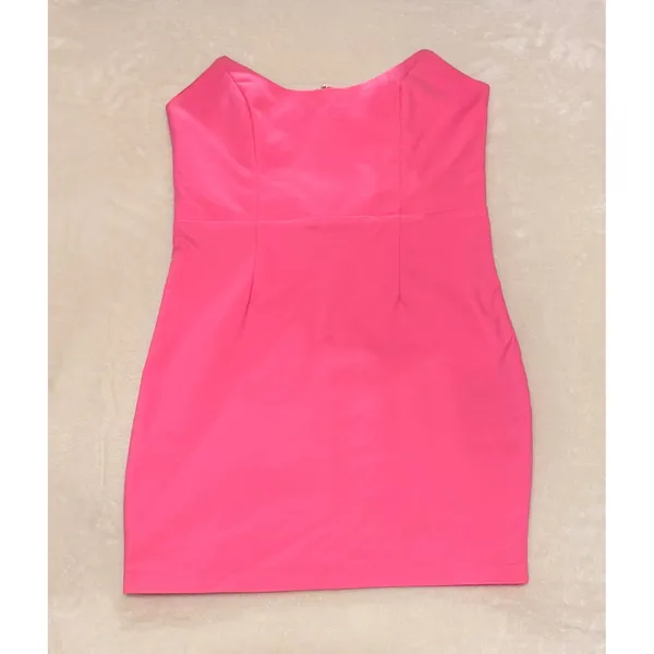 Superdown Stevie Sweetheart Mini Dress Women's S Hot Pink Strapless Bodycon - Image 3