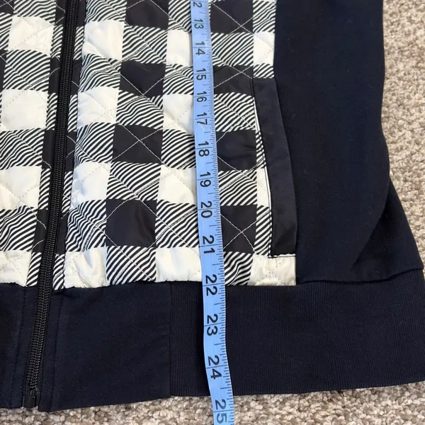 LRL Lauren Active Ralph Lauren Quilted Plaid Full Zip Hoodie Jacket‎ Women LG - Image 12
