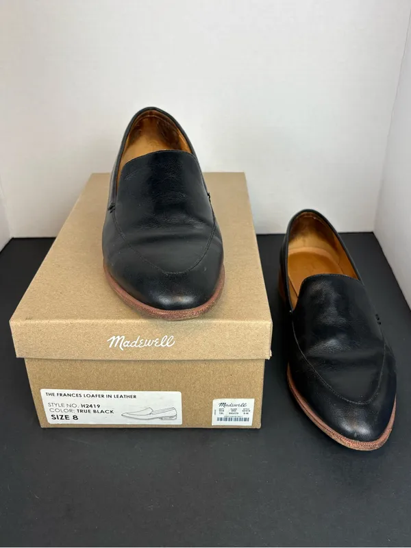 Madewell Black Leather Slip-On Loafers - Image 8