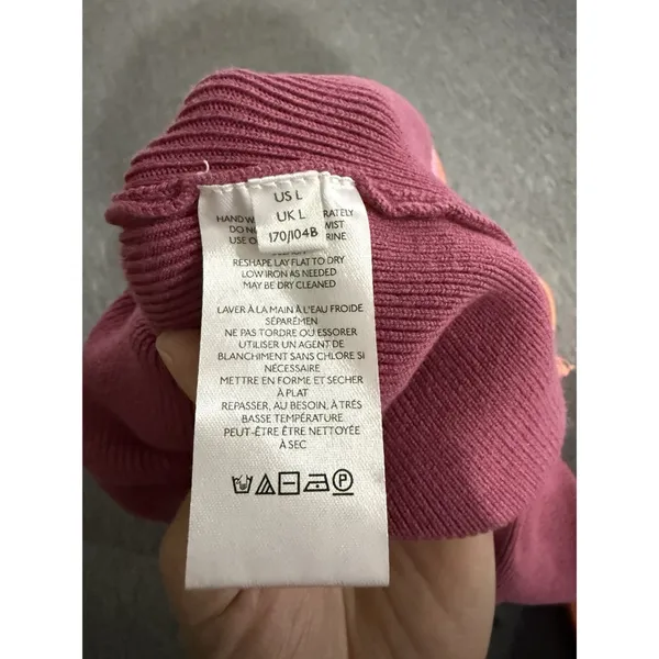 Free People Beach Pink Blair Sweater Knit Mini Dress Sz L Vacation Coastal - Image 11