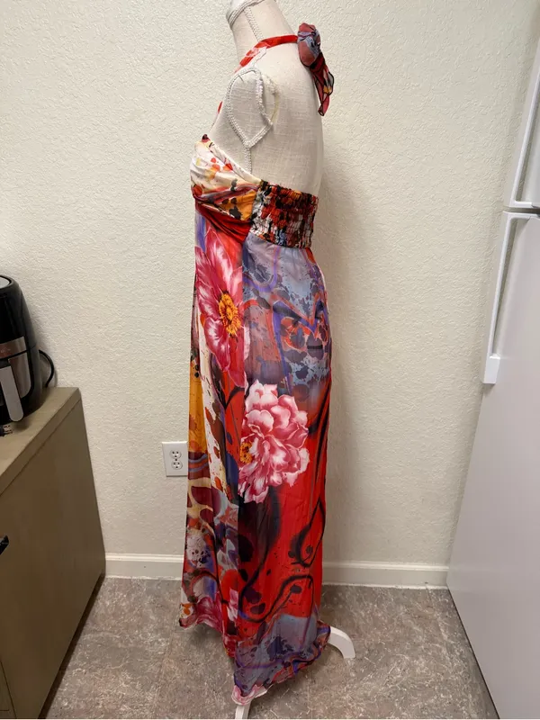Xhilaration Floral Halter Maxi Dress Size Medium - Image 5