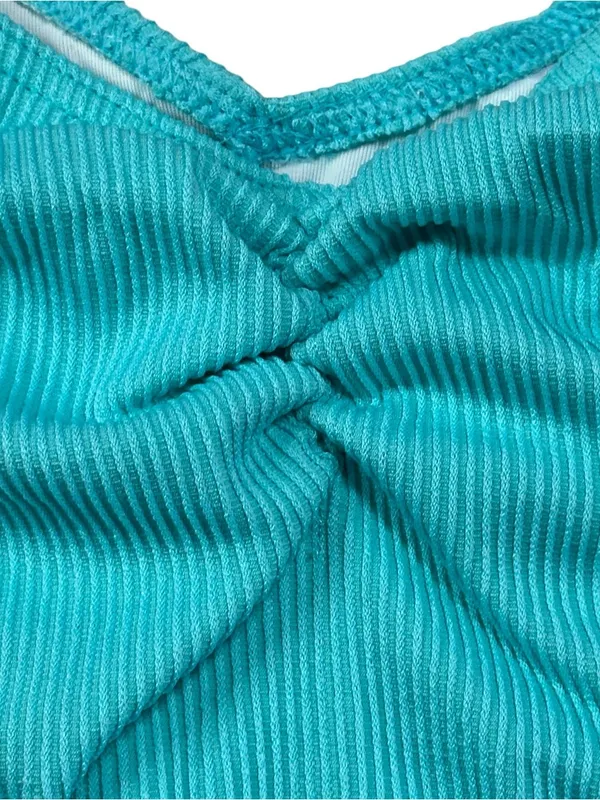 A. Che Teal Marble Halter Bikini Top M + ASOS AsYou Teal Bottom US 8 Set - Image 9