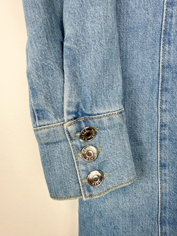Asos Design Denim Long Sleeve‎ Hourglass Mini Dress Size 4 - Image 6
