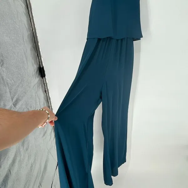 ALTAR'D STATE Jumpsuit Med Blue Wide Leg Halter Sleeveless One Piece High‎ Neck - Image 8
