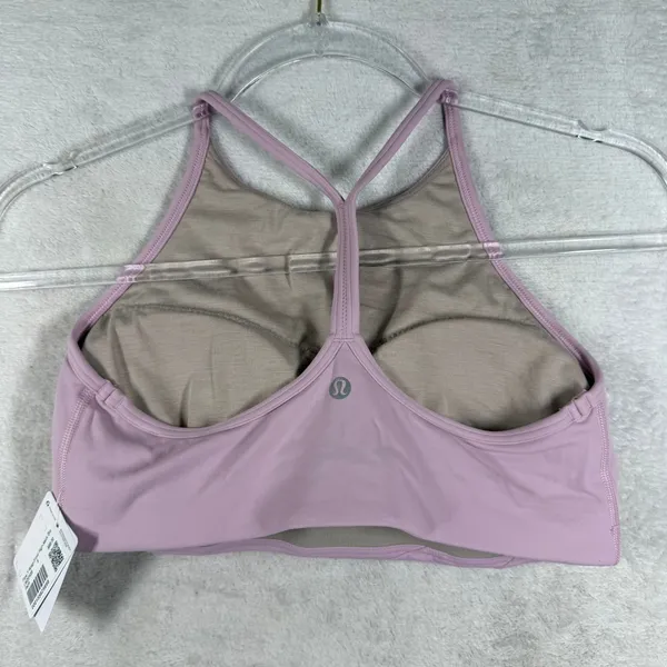 Lululemon Flow Y Wrap-Front High-Neck Bra Pink Peony LW2EH3S PKPI Size 8 NEW - Image 7