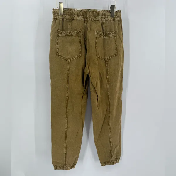 Anthropologie Women's Large Pants Rhys Utility‎ Jogger Moss Yellow Green - Image 3