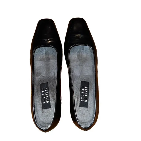 Stuart Weitzman Black Leather Shoes Size 7.5 M - Image 2