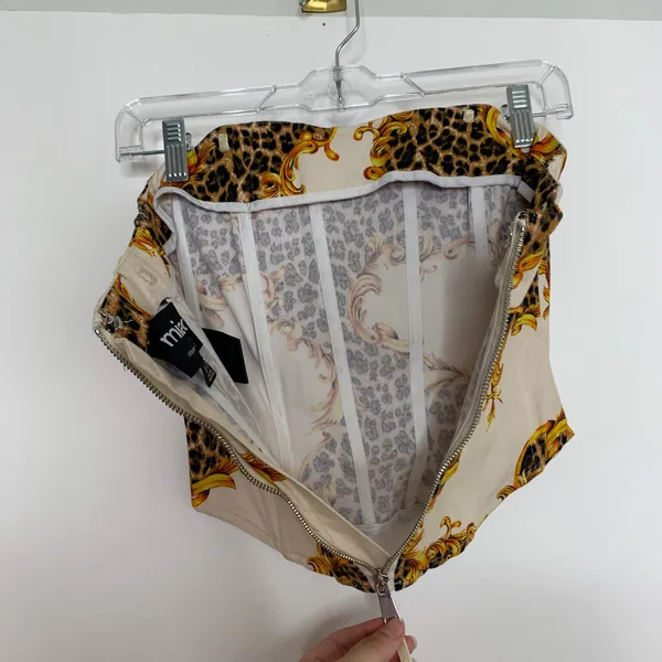 MIAOU X Urban Outfitters Perrie Corset Top Leopard Womens XS - Image 7