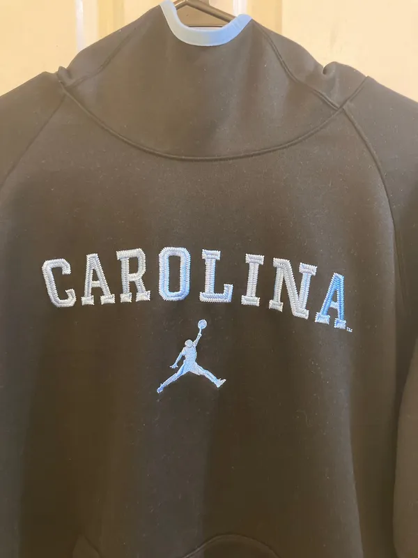 North Carolina Tar Heels Air Jordan Black and Blue Pullover Hoodie Sweatshirt - Image 3
