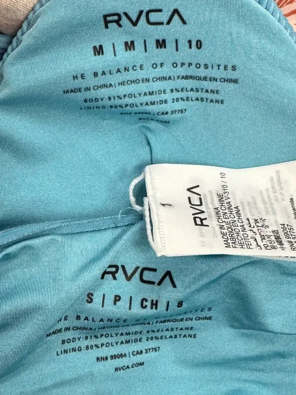 NEW RVCA Blue Two Piece Bikini Women’s Small/Medium - Image 2