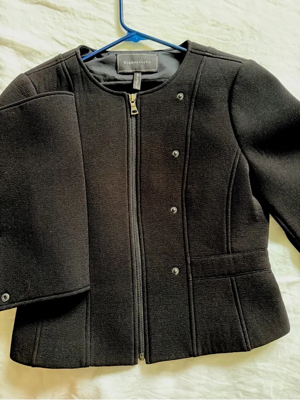 BCBGMaxAzria Jaymes Peplum Moto Jacket Black - Image 9