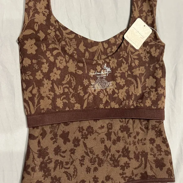 Free People PRINTED CLEAN LINES Clean Lines Bodysuit Size M/L - Image 12
