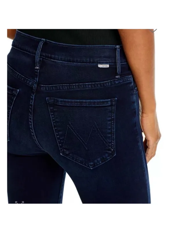 MOTHER The Weekender Fray in Chip On My Shoulder Dark Wash MidRise Flare Jean 28 - Image 7