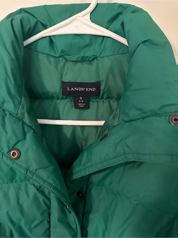 Land’s End down fill puffer vest emerald green - Image 3