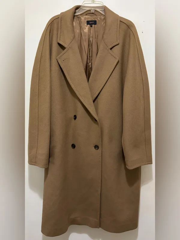 Quince Italian Wool Double-Breasted Slouch Coat XL - Image 5