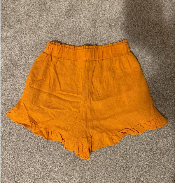 New In Orange Ruffle Shorts - Image 2