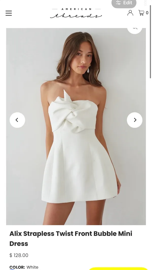American Threads Dress White Mini - Image 3