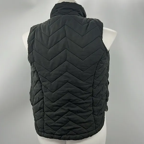 BKE gray sleeveless quilted day trip lined full zipper vest - Image 4