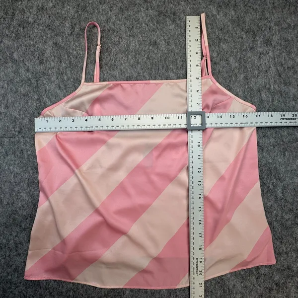 Victoria’s Secret Sz M Pink Stripe Camisole Satin Cropped - Image 4