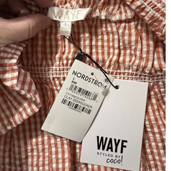 WAYF x Styled by‎ COCO Gingham Seersucker Nina Tie Front Top Coquette NWT S - Image 6