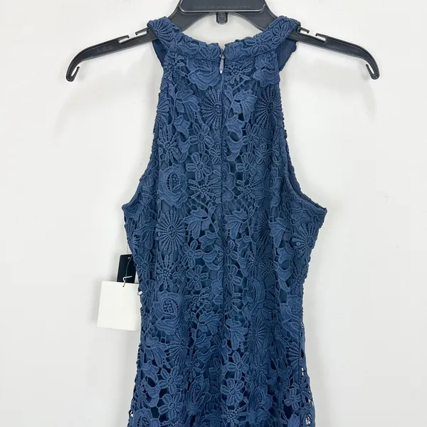 Lulus Love Poem Navy Blue Lace Mini Dress Party Cocktail Romantic Medium NWT - Image 8