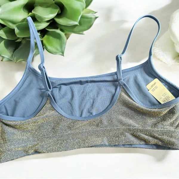 Aerie NWT Sparkle Straight Scoop Bikini Top in Small and XL - Image 3