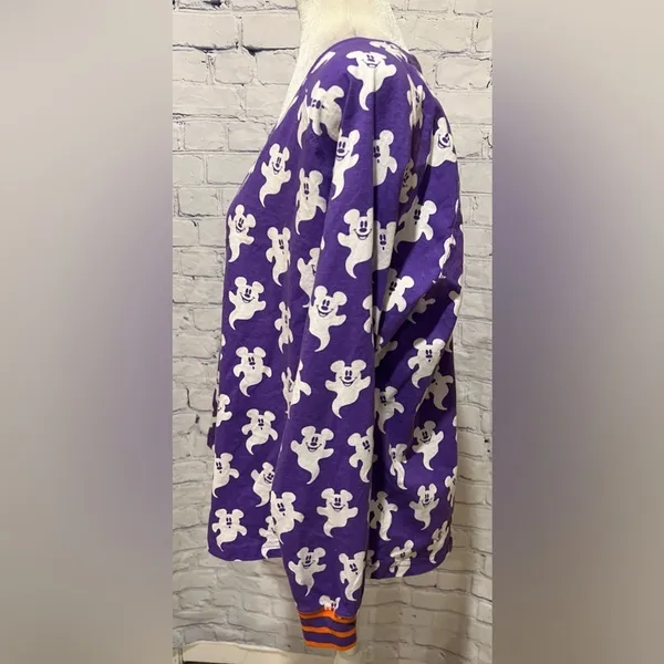 Disney Long Sleeve Top Womens Mickey Mouse Ghosts Halloween Purple Size XL - Image 3