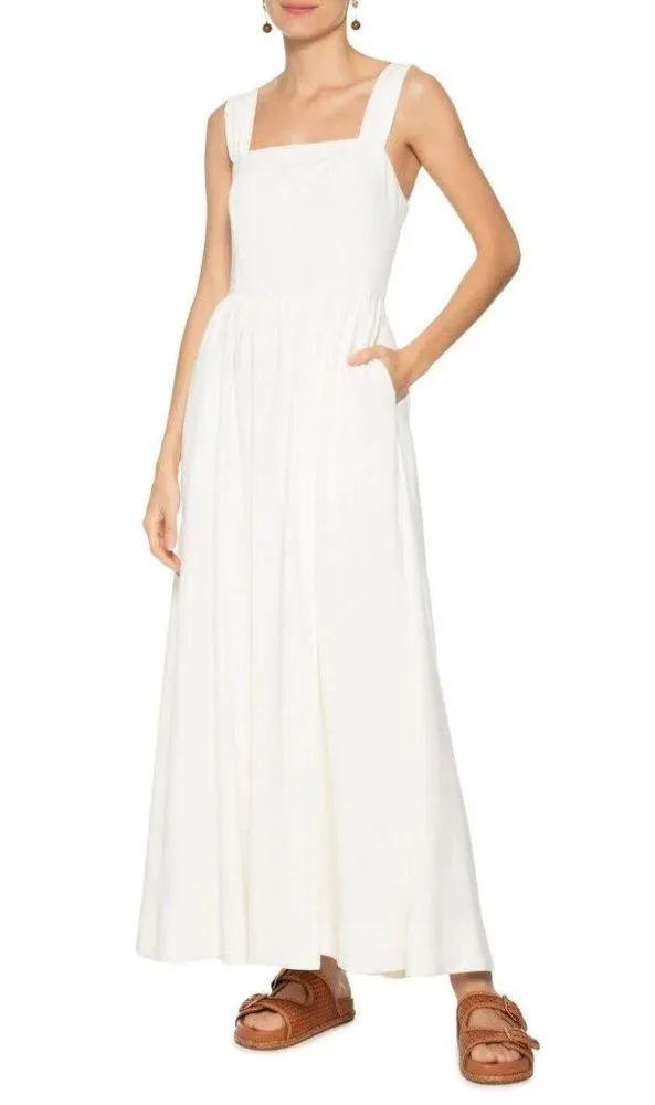 NWOT Farm Rio Stretch Linen Blend Cami Maxi Dress Size S Classic Off White - Image 3