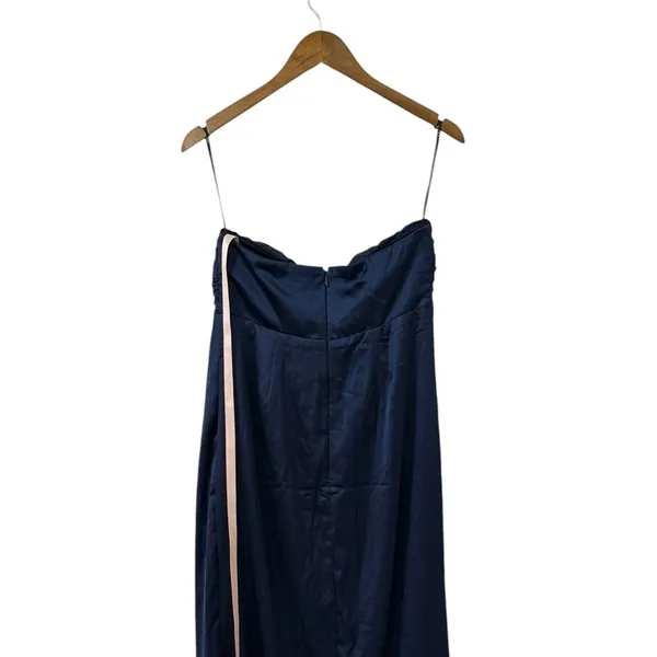 Lulus Memorable Entrance Dark Blue Strapless Satin Maxi Dress size M - Image 7
