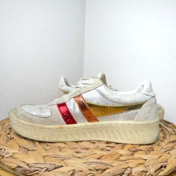 Gola Sneakers Grandslam Shimmer Flare Trainers Silver Multi Retro Women's Metal - Image 2
