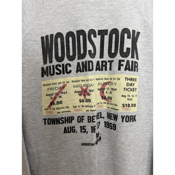 Retro Brand Woodstock Graphic Crewneck Sweatshirt Gray Women's Size Small - Image 8