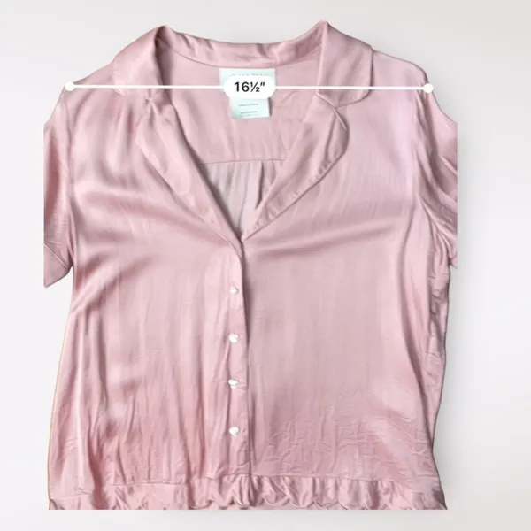 BHLDN Mauve‎ Pink Satin Juniper Pajama Top Size S - Image 4