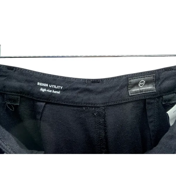 AG Adriano Goldschmied‎ Renn Utility Black High Rise Barrel Leg Pants 26R Gorp - Image 4