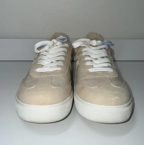 Maurices SuperCush Tessa Sherpa Sneakers Cream & White Lace Up - Image 3