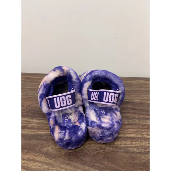 UGG Fluff Yeah Slide Violet Night Marble Tie Dye Slippers 1122554 Womens 8‎ - Image 4