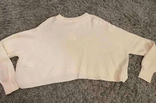Cotton On White Crop Top Sweater - Image 5