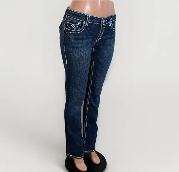 L.A. Idol USA Blue Bootcut Denim Jeans (Women's SZ 9) Actual 31X33 - Image 7
