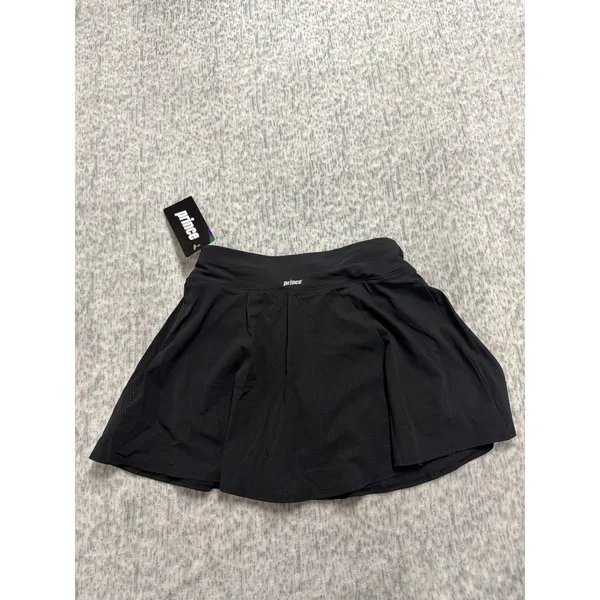 Prince Womens Flounce Skort Pure Black Tennis Skirt Built-in‎ Shorts WPT17231 XS - Image 3