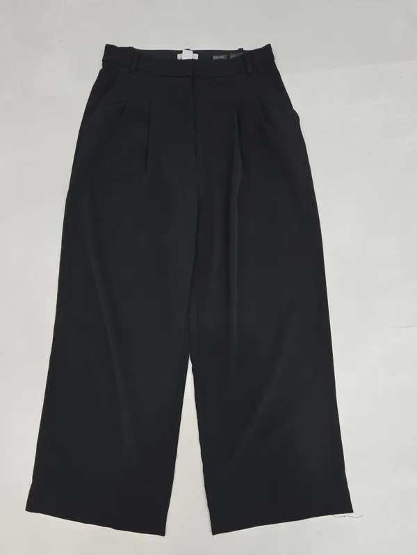 H&M Black Wide Leg High Rise Women's Trousers Size 10 - Image 2
